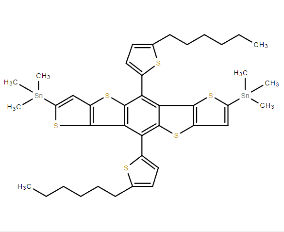 2,7-双(三甲基锡基)-5,10-双(2-己基噻吩基) 苯并[1,2-B:4,5-B']二(噻吩并[3,2-B]噻吩),2,7-bis (trimethyltin) -5,10-bis (2-hexylthiophenyl) benzo [1,2-B: 4,5-B '] di (thiopheno [3,2-B] thiophene)