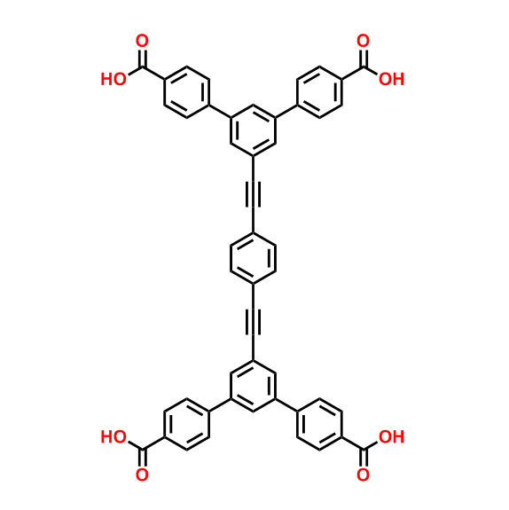 5',5''''-(1,4-亚苯基双(乙炔-2,1-二基))双(([1,1':3',1''-三联苯]-4,4''-二羧酸)),5',5''''-(1,4-Phenylenebis(ethyne-2,1-diyl))bis(([1,1':3',1''-terphenyl]-4,4''-dicarboxylic acid))