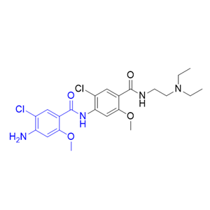 甲氧氯普胺杂质09,4-amino-5-chloro-N-(2-chloro-4-((2-(diethylamino)ethyl)carbamoyl)-5-methoxyphenyl)-2-methoxybenzamide