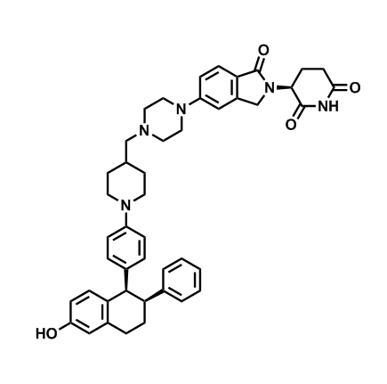 (S)-3-(5-(4-((1-(4-((1R,2S)-6-羥基-2-苯基-1,2,3,4-四氫萘-1-基)苯基) 哌啶-4-基)甲基)哌嗪-1-基)-1-氧代異吲哚啉-2-基)哌啶-2,6-二酮,ARV471