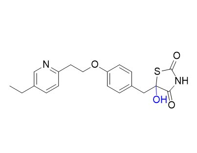 吡格列酮杂质01,(5RS)-5-[[4-[2-(5-ethylpyridin-2-yl)ethoxy]- phenyl]methyl]-5-hydroxythiazolidine-2,4-dione