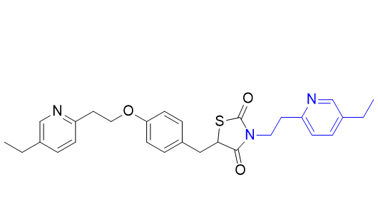 吡格列酮杂质03,(5RS)-5-[[4-[2-(5-ethylpyridin-2-yl)ethoxy]- phenyl]methyl]-3-[2-(5-ethylpyridin-2-yl)- ethyl]thiazolidine-2,4-dione