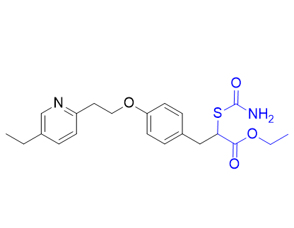 吡格列酮杂质04,ethyl (2RS)-2-(carbamoylsulfanyl)-3-[4-[2-(5-ethylpyridin- 2-yl)ethoxy]phenyl]propanoate