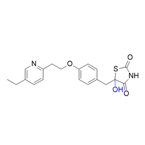 吡格列酮杂质01,(5RS)-5-[[4-[2-(5-ethylpyridin-2-yl)ethoxy]- phenyl]methyl]-5-hydroxythiazolidine-2,4-dione