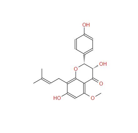 (2R,3S)-3,7,4'-三羟基-5-甲氧基-8-异戊烯基二氢黄酮,3,7,4'-Trihydroxy-5-methoxy-8-prenylflavanone, (2R,3S)-