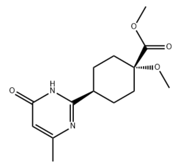 甲基(1r,4r)-4-(4-羟基-6-甲基嘧啶-2-基)-1-甲氧基环己烷-1-羧酸酯,Methyl (1r,4r)-4-(4-hydroxy-6-methylpyrimidin-2-yl)-1-metho- xycyclohexane-1-carboxylate