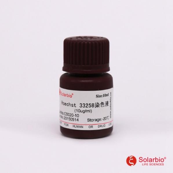 Hoechst 33258 染色液(10ug/ml，即用型),Hoechst 33258 Stain solution(ready-to-use)