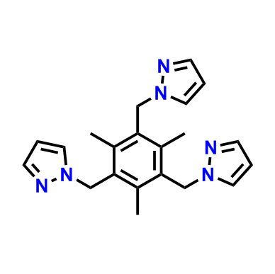 1,1',1''-((2,4,6-三甲基苯-1,3,5-三基)三(亚甲基))三(1H-吡唑),1,1',1''-((2,4,6-Trimethylbenzene-1,3,5-triyl)tris(methylene))tris(1H-pyrazole)