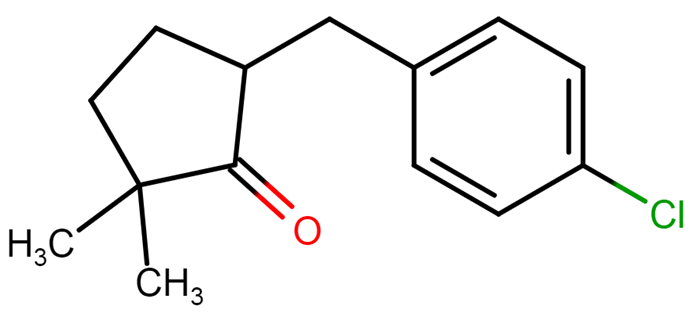 5-(4-氯苯基)-2,2-二甲基环戊酮,5-[(4-chlorophenyl)methyl]-2,2-dimethyl- Cyclopentanone