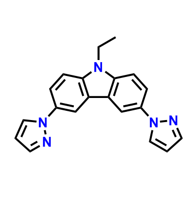 9-乙基-3,6-二(1H-吡唑-1-基)-9H-咔唑,9-ethyl-3,6-di(1H-pyrazol-1-yl)-9H-carbazole