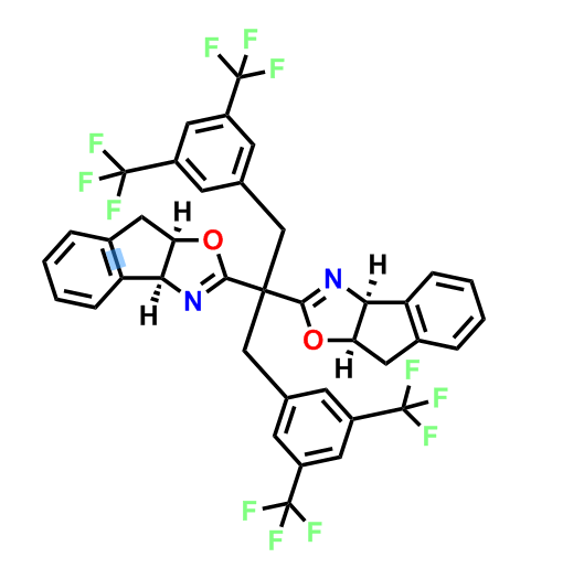 (3aS,3a'S,8aR,8a'R)-2,2'-(1,3-双(3,5-双(三氟甲基)苯基)丙烷-2,2-二基)双(3a,8a-二氢-8H-茚并[1,2-d]恶唑),(3aS,3a'S,8aR,8a'R)-2,2'-(1,3-Bis(3,5-bis(trifluoromethyl)phenyl)propane-2,2-diyl)bis(3a,8a-dihydro-8H-indeno[1,2-d]oxazole)