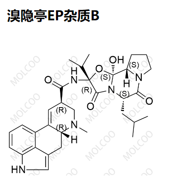 溴隐亭EP杂质B,(6aR,9R)-N-((2R,5S,10aS,10bS)-10b-hydroxy-5-isobutyl-2-isopropyl-3,6-dioxooctahydro-2H-oxazolo[3,2-a]pyrrolo[2,1-c]pyrazin-2-yl)-7-methyl-4,6,6a,7,8,9-hexahydroindolo[4,3-fg]quinoline-9-carboxamide