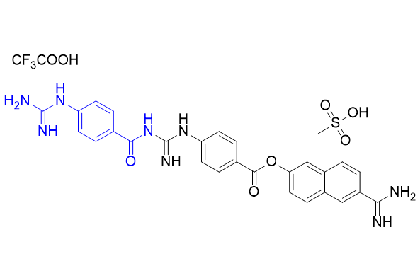 萘莫司他雜質08,6-carbamimidoylnaphthalen-2-yl 4-(3-(4-guanidinobenzoyl)guanidino)benzoate 2,2,2-trifluoroacetate methanesulfonate