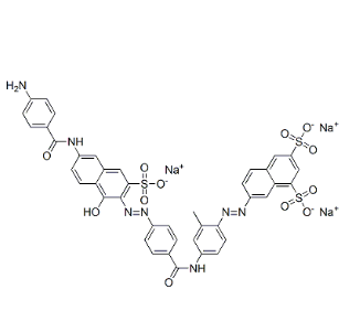 7-[[4-[[4-[[6-[(4-氨基苯甲酰)氨基]-1-羟基-3-磺酸基-2-萘基]偶氮]苯甲酰基]氨基]邻甲苯基]偶氮]萘-1,3-二磺酸三钠,trisodium 7-[[4-[[4-[[6-[(4-aminobenzoyl)amino]-1-hydroxy-3-sulphonato-2-naphthyl]azo]benzoyl]amino]-o-tolyl]azo]naphthalene-1,3-disulphonate
