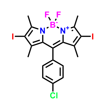 10-(4-氯苯基)-5,5-二氟-2,8-二碘-1,3,7,9-四甲基-5H-二吡咯[1,2-c:2',1'-f][1,3,2]二氮杂环素-4-鎓-5-硼,10-(4-chlorophenyl)-5,5-difluoro-2,8-diiodo-1,3,7,9-tetramethyl-5H-dipyrrolo[1,2-c:2',1'-f][1,3,2]diazaborinin-4-ium-5-uide