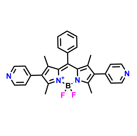 5,5-二氟-1,3,7,9-四甲基-10-苯基-2,8-二(吡啶-4-基)-5H-二吡咯并[1,2-c:2',1'-f][1,3,2]二氮硼杂环己烷,5,5-difluoro-1,3,7,9-tetramethyl-10-phenyl-2,8-di(pyridin-4-yl)-5H-dipyrrolo[1,2-c:2',1'-f][1,3,2]diazaborinin-4-ium-5-uide