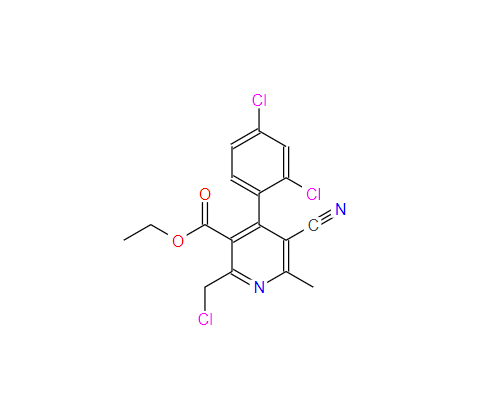 乙基-2-(氯甲基)-4-(2,4-二氯苯基)-5-氰基-6-甲基吡啶-3-羧酸酯,ethyl 2-(chloromethyl)-4-(2,4-dichlorophenyl)-5-cyano-6-methylpyridine-3-carboxylate