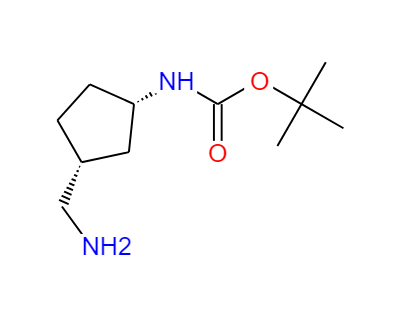 1-BOC-氨基-3-氨甲基环戊烷,Carbamic acid, [(1S,3R)-3-(aminomethyl)cyclopentyl]-, 1,1-dimethylethyl ester