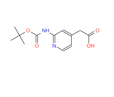 2-叔丁氧羰基氨基-4-吡啶乙酸;2-(2-((叔丁氧羰基)氨基)吡啶-4-基)乙酸,(2-tert-Butoxycarbonylamino-pyridin-4-yl)-acetic acid