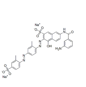 7-[(3-氨基苯甲酰)氨基]-4-羟基-3-[[2-甲基-4-[(2-甲基-4-磺酸基苯基)偶氮],disodium 7-[(3-aminobenzoyl)amino]-4-hydroxy-3-[[2-methyl-4-[(2-methyl-4-sulphonatophenyl)azo]phenyl]azo]naphthalene-2-sulphonate
