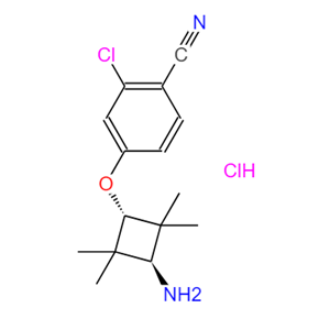 4-((1r,3r)-3-amino-2,2,4,4-tetramethylcyclobutoxy)-2-chlorobenzonitrile hydrochloride 1818885-55-0
