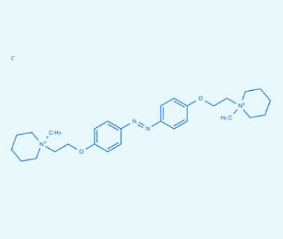 (E)-1,1'-(((Diazene-1,2-diylbis(4,1-phenylene))bis(oxy))bis(ethane-2,1-diyl))bis(1-methylpiperidin-1-ium) iodide,(E)-1,1'-(((Diazene-1,2-diylbis(4,1-phenylene))bis(oxy))bis(ethane-2,1-diyl))bis(1-methylpiperidin-1-ium) iodide