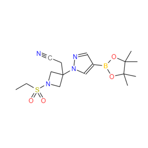 1-(乙基磺酰基)-3- [4-(4,4,5,5-四甲基-1,3,2-二氧硼杂环戊烷-2-基)-1H-吡唑-1-基] -3-氮杂环丁烷乙腈 1919837-50-5