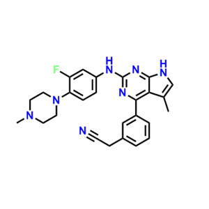 3-[2-[[3-氟-4-(4-甲基-1-哌嗪基)苯基]氨基]-5-甲基-7H-吡咯并[2,3-D]嘧啶-4-基]苯乙腈