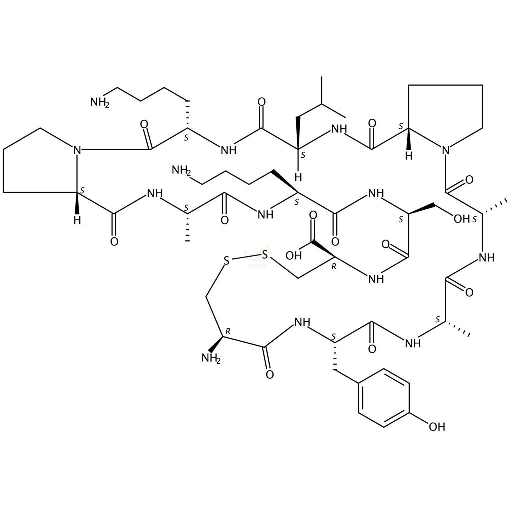 L-半胱氨酰-L-酪氨酰-L-丙氨酰-L-丙氨酰-L-脯氨酰-L-亮氨酰-L-赖氨酰-L-脯氨酰-L-丙氨酰-L-赖氨酰-L-丝氨酰-L-半胱氨酸环(1-12)-二硫醚