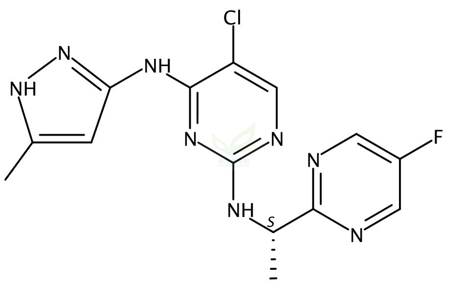 5-氯-N2-((1S)-1-(5-氟-2-嘧啶基)乙基)-N4-(5-甲基-1H-吡唑-3-基)-2,4-嘧啶二胺