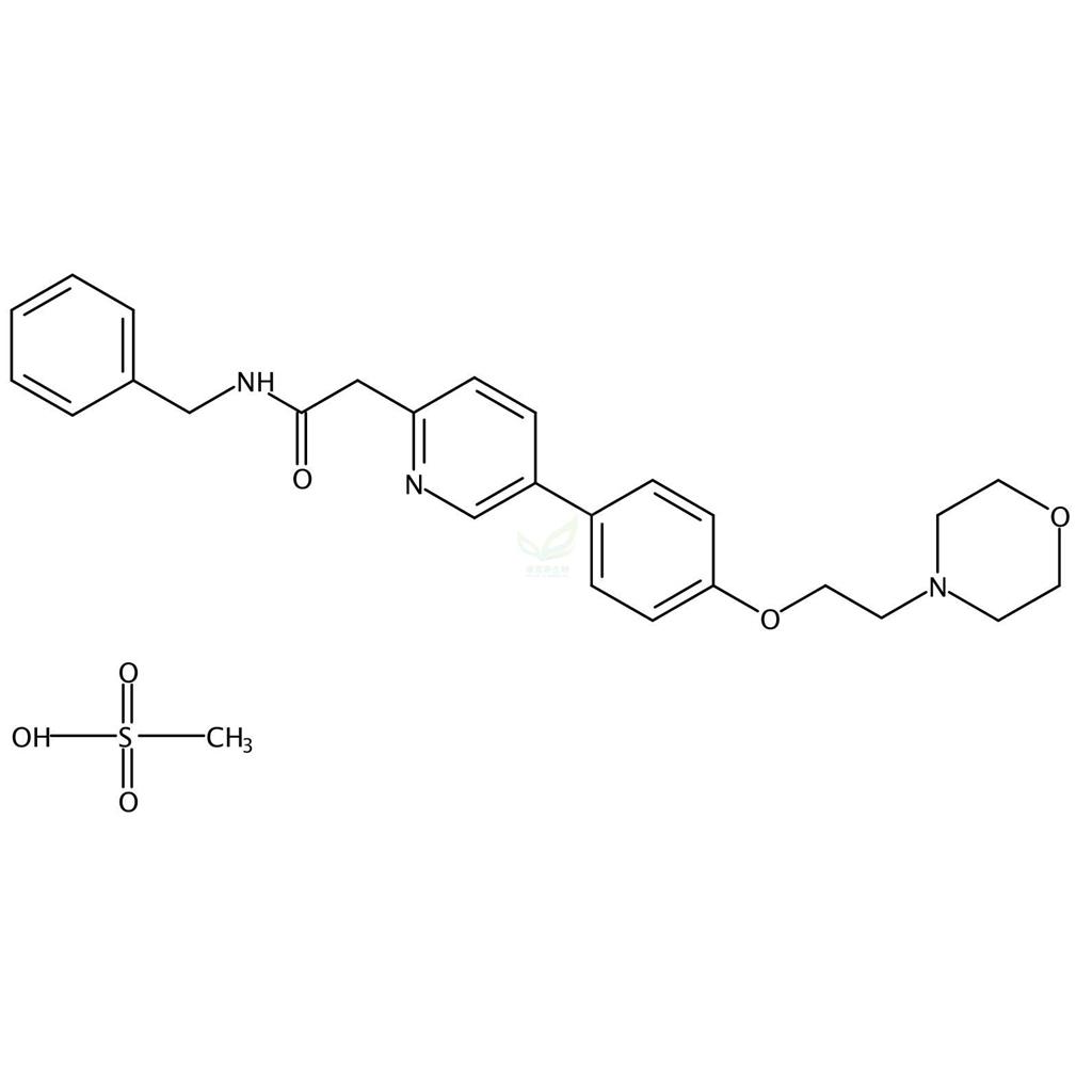 5-[4-[2-(4-吗啉基)乙氧基]苯基]-N-(苯基甲基)-2-吡啶乙酰胺甲磺酸盐,Tirbanibulin Mesylate