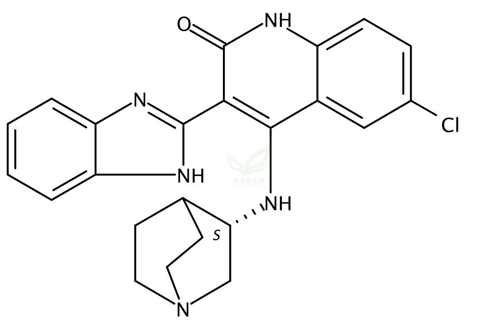 4-[((3S)-1-氮杂双环[2,2,2]辛-3-基)氨基]-3-(1H-苯并咪唑-2-基)-6-氯喹啉-2(1H)-酮,CHIR-124