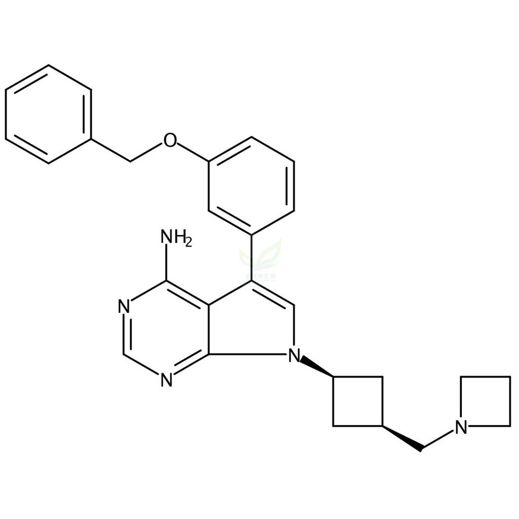 [7-[顺式-3-[(氮杂环丁烷-1-基)甲基]环丁基]-5-(3-苄氧基苯基)-7H-吡咯并[2,3-d]嘧啶-4-基]胺,NVP-AEW541