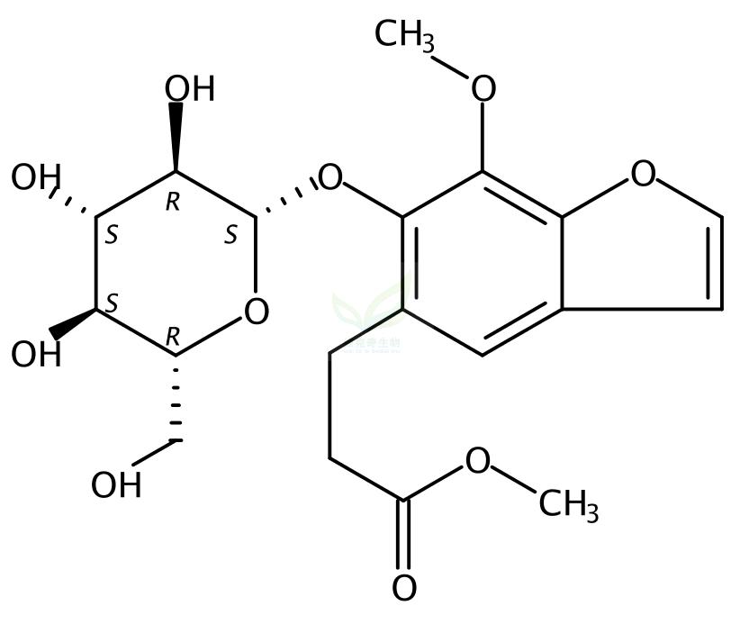 6-(beta-D-吡喃葡萄糖基氧基)-7-甲氧基-5-苯并呋喃丙酸甲酯,Methyl 6-(β-D-glucopyranosyloxy)-7-methoxy-5-benzofuranpropanoate
