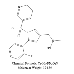 N-((5-(2-氟苯基)-1-(吡啶-3-磺酰基)-1H-吡咯-3-基]-N-甲基亚硝胺,N-((5-(2-fluorophenyl)-1-(pyridin-3-sulfonyl)-1H-pyrrole-3-yl]-N-methylnitrosamine