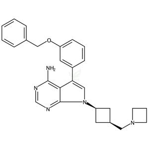 [7-[顺式-3-[(氮杂环丁烷-1-基)甲基]环丁基]-5-(3-苄氧基苯基)-7H-吡咯并[2,3-d]嘧啶-4-基]胺,NVP-AEW541