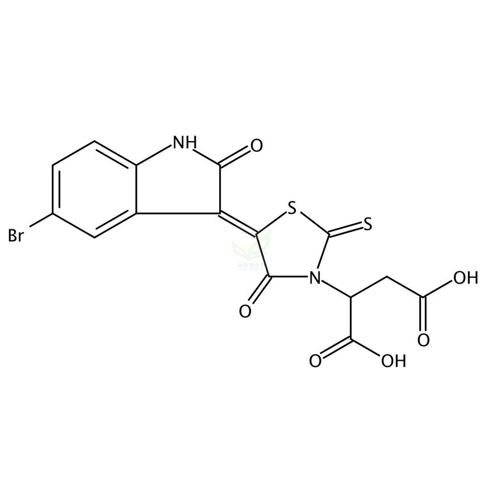 2-(5-(5-溴-2-氧代吲哚啉-3-亚基)-4-氧代-2-硫代噻唑烷-3-基)琥珀酸,CID5721353