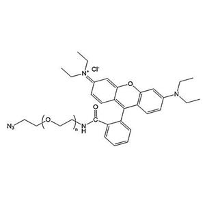 N3-PEG-RB，Rhodamine-PEG-Azide，罗丹明-聚乙二醇-叠氮