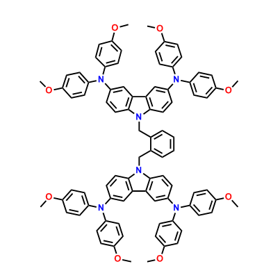 9,9'-[1,2-亚苯基双(亚甲基)]双[n3,n3,n6,n6-四(4-甲氧基苯基)-9h-咔唑-3,6-二胺,9,9'-[1,2-Phenylenebis(methylene)]bis[n3,n3,n6,n6-tetrakis(4-methoxyphenyl)-9h-carbazole-3,6-diamine