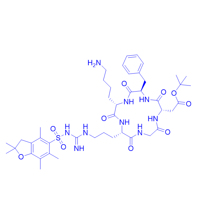 RGD侧链环肽,cyclic Arg(Pbf)-Gly-Asp(OtBu)-D-Phe-Lys(NH2)