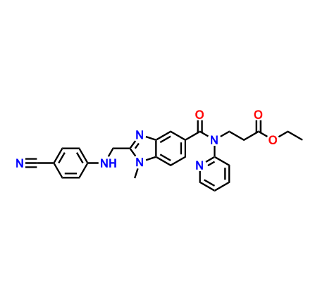 3-[[[2-[[(4-氰基苯基)氨基]甲基]-1-甲基-1H-苯并咪唑-5-基]羰基]吡啶-2-基氨基]丙酸乙酯,Ethyl 3-(2-(((4-cyanophenyl)amino)methyl)-1-methyl-N-(pyridin-2-yl)-1H-benzo[d]imidazole-5-carboxamido)propanoate