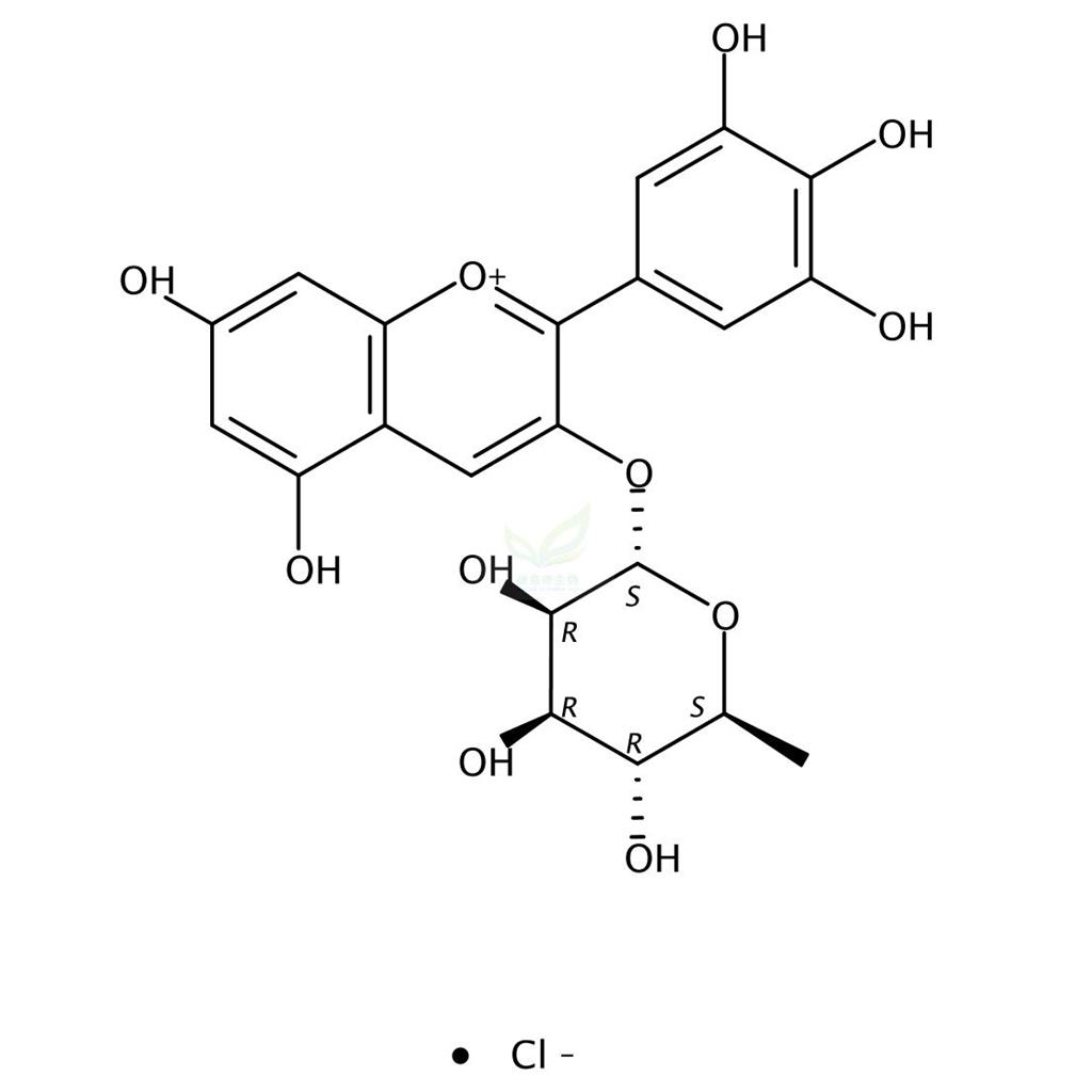 氯化飞燕草素-3-O-鼠李糖苷,Delphinidin-3-rhamnoside