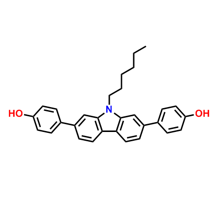 4,4'-(9-己基-9H-咔唑-2,7-二基)二苯酚,4,4'-(9-Hexyl-9H-carbazole-2,7-diyl)diphenol