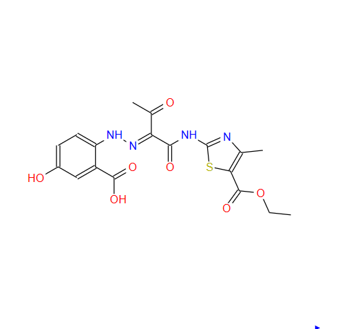 噻唑羧酸-2-[[2-[2-（2-羧基-4-羟基苯基）肼亚基]-1，3-二氧代丁基]氨基]-4-甲基-5-乙酯,5-Thiazolecarboxylic acid, 2-[[2-[2-(2-carboxy-4-hydroxyphenyl)hydrazinylidene]-1,3-dioxobutyl]amino]-4-methyl-, 5-ethyl ester