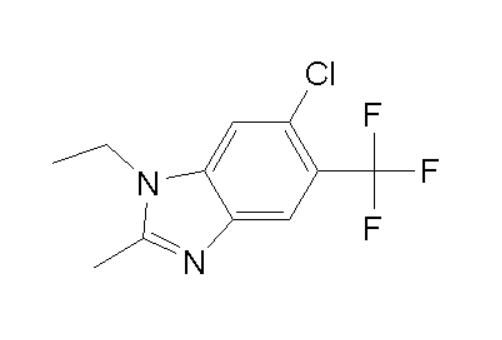 6-chloro-1-ethyl-2-methyl-5-(trifluoromethyl)-1H-benzimidazole,6-chloro-1-ethyl-2-methyl-5-(trifluoromethyl)-1H-benzimidazole