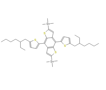 2,6-二(三甲基锡)-4,8-二(5-(2-乙基己基)噻吩基-2-)-苯并二噻吩,2,6-Bis(triMethyltin)-4,8-bis(5-(2-ethylhexyl)thiophen-2-yl)benzo [1,2-b:4,5-b']dithiophene