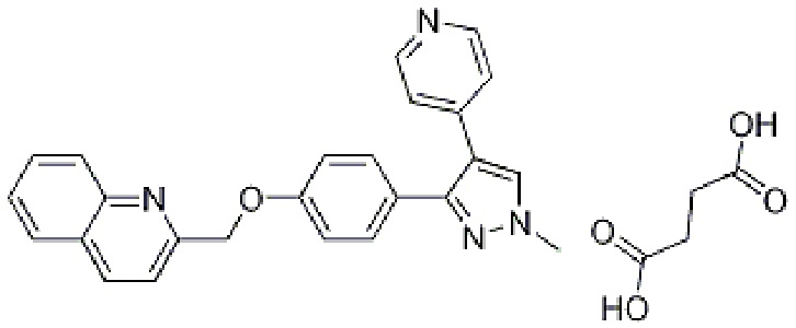 Quinoline, 2-[[4-[1-Methyl-4-(4-pyridinyl)-1H-pyrazol-3-yl]phenoxy]Methyl]- ,succinate salt