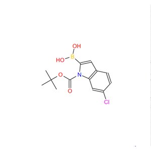 1-BOC-6-氯吲哚-2-硼酸