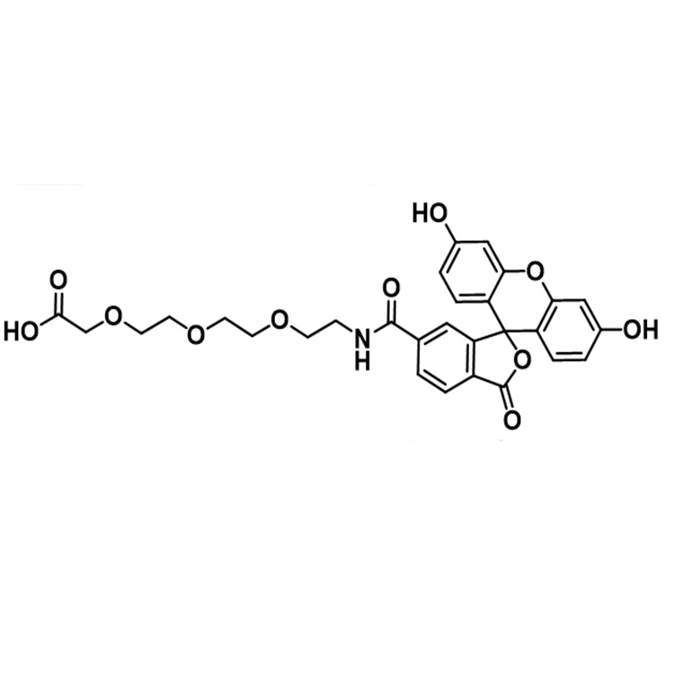 6-羧基荧光素-三聚乙二醇-羧基,6-FAM PEG3-COOH;6-Carboxyfluorescein-PEG3-acid