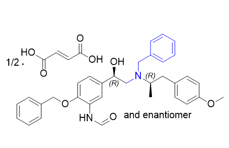 福莫特罗杂质26,N-(5-((RS)-2-(benzyl((RS)-1-(4-methoxyphenyl)propan-2-yl)amino)-1-hydroxyethyl)-2-(benzyloxy)phenyl)formamide half-fumarate
